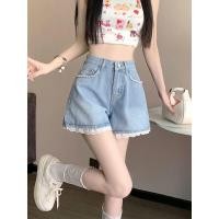 ราคา กางเกงยีนส์ขาสั้นสำหรับผู้หญิง ทรงเอวสูง สไตล์slimmer A line (48357362965)