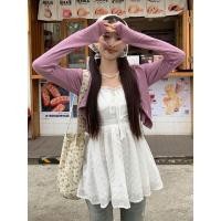 ราคา CDATA เสื้อคลุมและคาร์ดิแกนสีม่วงสำหรับฤดูใบไม้ผลิ สไตล์เกาหลี (47707291259)