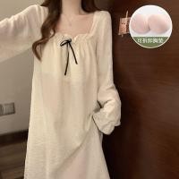 ราคา ชุดนอนใหม่สำหรับฤดูใบไม้ผลิและใบไม้ร่วง สไตล์เจ้าหญิง แขนยาว มีแผ่นรองหน้าอก ดีไซน์น่ารัก เหมาะสำหรับใช้ในหอพักของนักเรียน (42729300733)