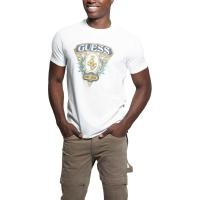ราคา GUESS Mens Ecoological Quattro G Crest Logo พิมพ์หลวมเสื้อยืดผ้าฝ้าย 100 (55854943002)