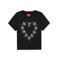 ราคา GUESS x YUEQI QI Co Branded Series เสื้อยืดแขนสั้นพิมพ์ลายผู้หญิง Love Heart Pin (53854942874)