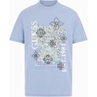 ราคา GUESS Mens Eco friendly Short Sleeve Fading Flower Print Loose Casual T shirt (55954947406)