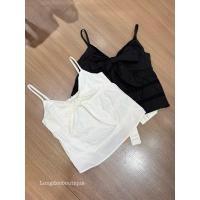ราคา สายเดี่ยวคอตตอลแต่งลูกไม้ฉลุมีซิปหลัง (54956053207)