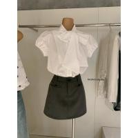 ราคา เสื้อคอตตอลเกาหลีแขนตุ๊กตาคอผูกโบว์ข้าง (52757372879)