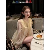 ราคา เสื้อลูกไม้คุณหนูซ้อนผ้ามุ้งซีทรูแขน (40178777919)