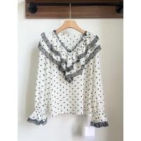 ราคา เสื้อชีฟองลายจุดแต่งระบาย (24465995219)