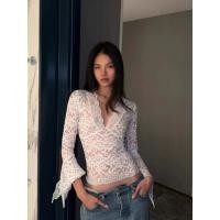 ราคา เสื้อลูกไม้นิ่มเซ็กซี่ซีทรูสไตล์สาวWGWE (55005776833)