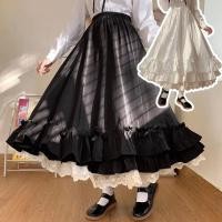 ราคา กระโปรงทรงเอ เอวสูง แต่งระบาย ลําลอง สไตล์แฟรี่ สําหรับผู้หญิง (22373463595)