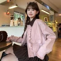 ราคา แจ็คเก็ตหลวมผู้หญิงหนังนิ่มสีชมพูกับสีตัดกัน สำหรับฤดูใบไม้ร่วง อินเทรนด์และยีนส์สีตัดกัน (52801782388)