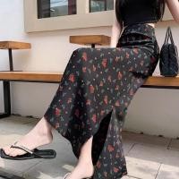 ราคา กระโปรงชีฟองลายดอกไม้ผ่าข้าง ทรงหางปลา สไตล์ฝรั่งเศสรัด silhouette สำหรับผู้หญิง (55906961924)