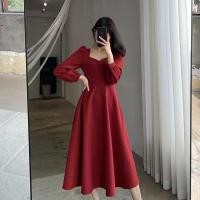 ราคา เดรสสีดำแขนยาว ยาวถึงเข่า สไตล์ใหม่ (52805423866)