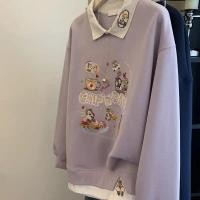 ราคา เสื้อยืดปักโปโลปก สีม่วงอ่อน สำหรับผู้หญิงต้นฤดูใบไม้ร่วง (52503801961)