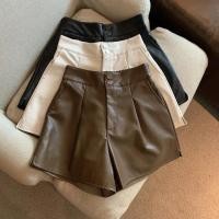 ราคา กางเกงขากว้างทรงสูงเอวสูงสำหรับฤดูหนาว สีดำ size เล็ก ทำจากหนังPU ใส่สบาย (52250091134)