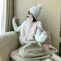ราคา เสื้อกั๊กกํำมะหยี่แขนกุดหลวม สีขาว สำหรับฤดูใบไม้ร่วงและฤดูหนาว (49753374052)