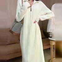 ราคา ชุดเดรสแขนยาวสองด้านสำหรับผู้หญิง ทรงหลวม สยบท้อง ดีไซน์เรียบหรู (49655463315)