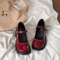 ราคา รองเท้าแมรี่Jane สีน้ำตาลย้อนยุค มีโบว์ สำหรับฤดูใบไม้ร่วง (48007072990)