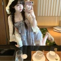 ราคา ชุดแขวนลายดอกไม้สีม่วง สไตล์อ่อนโยน สวมใส่ง่ายในฤดูใบไม้ผลิ (42158642714)