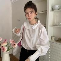 ราคา สไตล์ฝรั่งเศสฤดูใบไม้ร่วงการออกแบบความรู้สึกซอกขนาดเล็กหัวเข็มขัดโบว์ริบบิ้นโลตัสปกเสื้อแขนยาวเสื้อเสื้อ (29461321460)