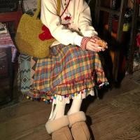 ราคา รสคริสต์มาส ลายสก๊อตสี กระโปรงน่ารักกระโปรงทรงเอหญิงลูกไม้เย็บปะติดปะต่อกันกระโปรงฤดูใบไม้ร่วงฤดูหนาว (29020825190)