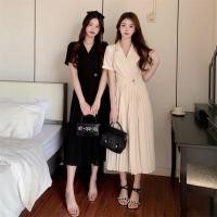 ราคา ขนาดบวกแฟชั่นสูทปกชุดผู้หญิงฤดูร้อนครอบคลุมท้องแสดงสลิมมิ่งจีบ (28904231654)