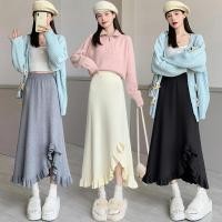 ราคา กระโปรงผ้าถักยาวทรงสลิมหางปลา มีเอวสูง ดีไซน์ใหม่ สบายตัวสำหรับทุกรูปร่าง (28294012093)