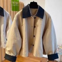 ราคา เกาหลีระดับไฮเอนด์สีตัดกันปกเสื้อกันลมแจ็คเก็ตผู้หญิงฤดูใบไม้ผลิฤดูใบไม้ร่วงใหม่หลวมแจ็คเก็ตทํางานอเนกประสงค์ (26829254001)