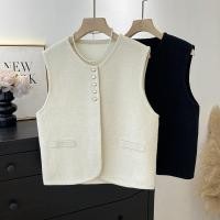 ราคา เสื้อกล้ามแขนกุด ผ้าถัก แต่งกระดุม ขนาดเล็ก สีทอง สไตล์มินิมอล สําหรับผู้หญิง (25608350663)