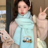 ราคา ผ้าพันคอน่ารักแบบอเนกประสงค์ ลายปักหมี ทำจากเส้นไหม พร้อมความอบอุ่นระดับไฮเอนด์ (53155050990)