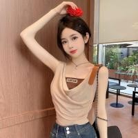 ราคา ชุดสองชิ้นฤดูร้อน อเมริกันเสื้อกั๊กปุ่มหนังแขนกุด สไตล์สวมใส่ด้านนอกสำหรับสาวๆ (48456593655)