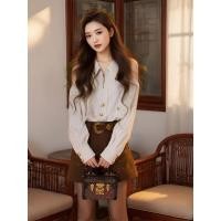 ราคา เสื้อเชิ้ตสีขาวสำหรับฤดูใบไม้ผลิ สไตล์หรูหราและทันสมัย เหมาะสำหรับผู้ใหญ่ ออกแบบตามแฟชั่นเกาหลี (45456338217)