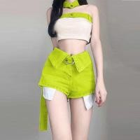 ราคา สินค้าใหม่ Flanging V Shaped Low Waist Denim Shorts Hot Girl Western Style Slimmer Look A Line Hot Pants Cool Sa อินเทรนด์ฤดูร้อนกางเกงขาสั้นสด (44557121838)