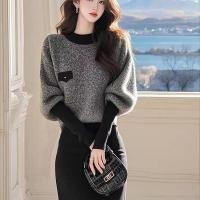 ราคา แฟชั่นAll Match ฤดูใบไม้ร่วงฤดูหนาวหลวมContrastสีออกแบบเสื้อกันหนาว เวอร์ชั่นเกาหลีสไตล์ขี้เกียจHigh Endเสื้อกันหนาวที่อบอุ่นแขนยาวผู้หญิงTop Light Ma (55004585777)