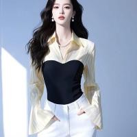 ราคา ชุดสองชิ้นสีเหลืองลายชีฟองฝรั่งเศส ทรงเอวทรัมเป็ตแขนเสื้อสไตล์เกาหลีสำหรับผู้หญิง ดีไซน์เรียบง่าย พอดีตัว (56555664033)