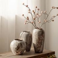 ราคา Retro ใหม่จีนหม้อดิน WABI Sabi สไตล์เก่าเครื่องประดับตกแต่ง Entrance TV ตู้ดอกไม้ hydroponic แจกันเ (54705758998)