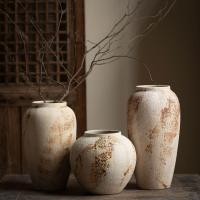 ราคา Jingdezhen สไตล์จีนใหม่ wabi sabi สไตล์เคาน์เตอร์แจกันเซรามิค mottled เก่าหยาบหม้อดิน entrance ตู้ท (55455770029)