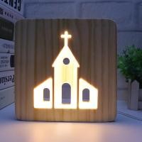 ราคา Creative 3D Night Light การออกแบบของขวัญองค์กร Letter Note ไม้เนื้อแข็ง Hollow แกะสลักโคมไฟตั้งโต๊ะ LED ไม้ XXWU (43077377247)