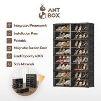 ราคา ANTBOX ใหม่ พร้อมส่ง ตู้ใส่รองเท้า สีดำ 16คู่ 40 คู่ ติดตั้งง่าย พับเก็บได้ ประตูแม่เหล็ก แข็งแรงทนทาน กันน้ำกันแดด มีหลายช่องเก็บ (29217427547)