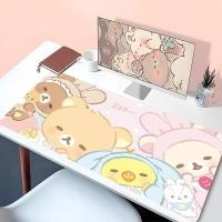 ราคา XXL การ์ตูนสีชมพูแผ่นรองเมาส์ Korilakkuma Rilakkuma Anime Kawaii คีย์บอร์ดพรมแล็ปท็อปน่ารัก Gaming Soft Mousepad คอมพิวเตอร์ HD โต๊ะ Mat (43378933112)