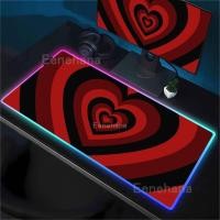 ราคา Rgb แผ่นรองเมาส์สีชมพู Love รูปแบบ Gamer Mousepad คีย์บอร์ดยางกันลื่น 400x900 มม อุปกรณ์สํานักงานเรืองแสง overlock โต๊ะ Mat (45905190951)