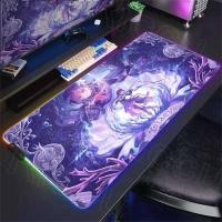 ราคา แผ่นรองเมาส์ RGB Honkai Star Rail Cerydra Hysilens คอมพิวเตอร์ขนาดใหญ่สํานักงานเกมแผ่นรองโต๊ะ XXL ยางลื่น Gamer คีย์บอร์ด Mousepad (56354934473)