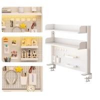 ราคา ชั้นวางของบนโต๊ะ pegboard ตั้งโต๊ะ ชั้นวางของบนโต๊ะคอมพิวเตอร์ ชั้นเก็บของบนโต๊ะทำงาน ไม่ใช้พื้นที่ จัดเก็บของเป็นระเบี (51156150877)