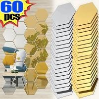 ราคา XS S กระจกศิลปะ DIY ตกแต่งบ้าน สติ๊กเกอร์ติดผนัง 3 มิติแบบมีกาวในตัว กระจกอะคริลิกรังผึ้งสำหรับตกแต่ง (28414162763)