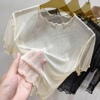 ราคา ซีทรูลูกไม้ กระโปรงแขวนกับเสื้อยืดแขนสั้น สไตล์เบาๆสำหรับฤดูร้อนของผู้หญิง (42557713425)