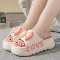 ราคา รองเท้าแตะแบบสวมแต่ลายโบว์สีพาสเทลตัวหนังสือLOVE (53657139271)