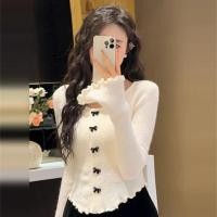 ราคา เสื้อสเวตเตอร์ถักสไตล์เกาหลีสำหรับผู้หญิง เสื้อครอปแขนยาวสีพื้นแบบใหม่ (47504160622)
