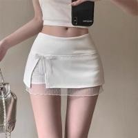 ราคา พร้อมส่ง กระโปรงสั้น กระโปรงมินิ แต่งลูกไม้ ติดโปว์ ทรงเอ ทรงรัดรูป มีซับใน สีพื้น ผ้ายืด สุดฮิด Y2K แฟชั่นผู้หญิง (45505412710)