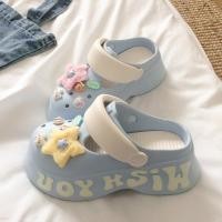 ราคา รองเท้าแตะหัวโต ส้นสูง7cm พื้นยางEVA นุ่มนิ่มใส่สบาย ถอดซักได้ สีพาสเทล พร้อมตัวติดน่ารัก (44473455069)