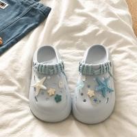 ราคา รองเท้าแตะหุ้มนิ้ว Blue Starfish Shell หนานุ่ม Soled EVA เพิ่มความสูง สบายในการสวมใส่ (44077495851)