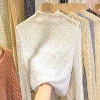 ราคา ครึ่งคอเต่าลูกไม้ จุดต่ําสุด เสื้อแขนยาวตาข่ายด้านบน (24693387558)