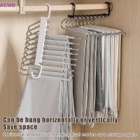 ราคา WEMB พับกางเกงแขวน 5 9 ชั้นสแตนเลสประหยัดพื้นที่เสื้อผ้า Rack Organizer สําหรับตู้เสื้อผ้ากางเกงยีนส์กางเกงผ้าพันคอใหม่ (54654357840)